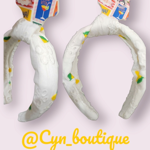 🔹️ Piper K 🔹️White and Yellow Embroidered Lemon Headband NWT! ✨️🍋 - Picture 1 of 1